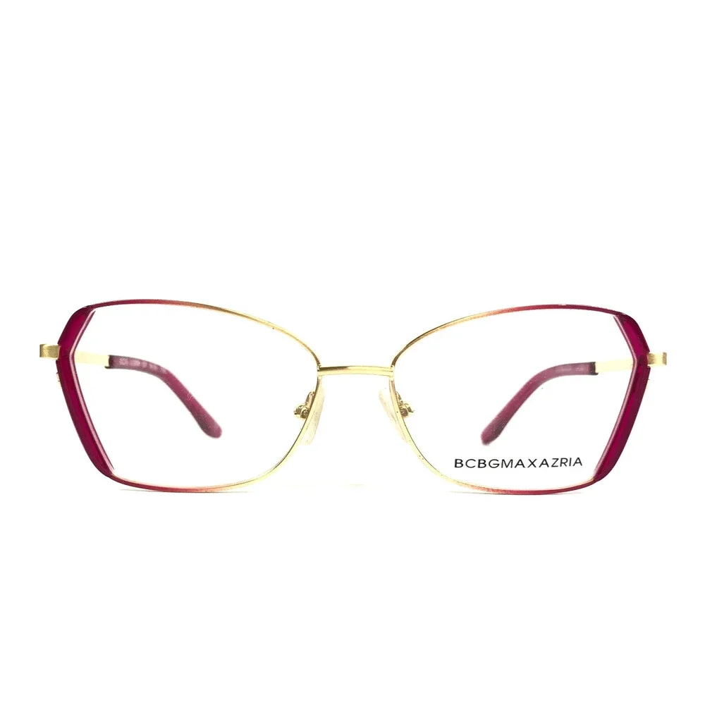 BCBGMAXAZRIA Eyeglasses Frames VALINA PINK Gold Butterfly Full Rim 53-15-135